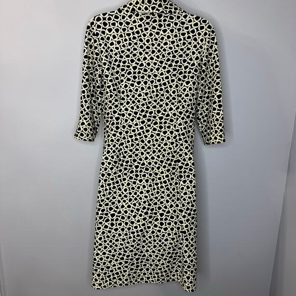 Jude Connally Blue Geoprint Geometric Collared Shirt Dress Stretch Women's M - Picture 4 of 8